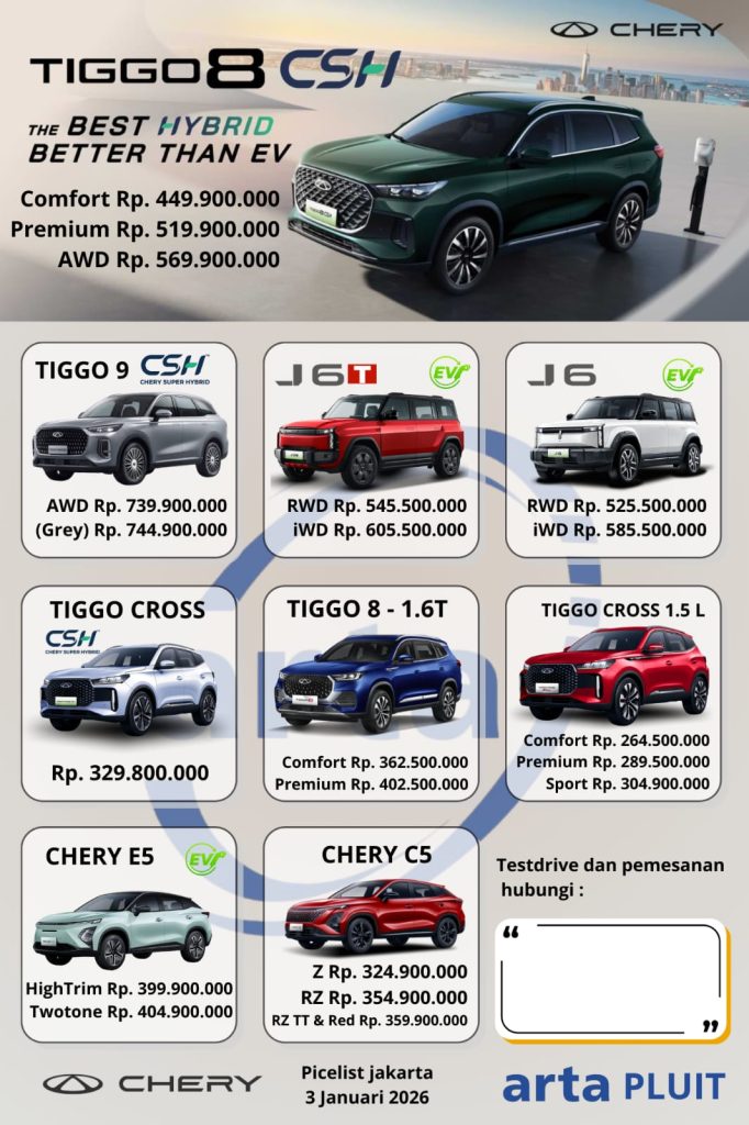 Harga Chery Terbaru 2026